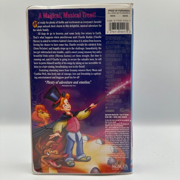 All Dogs Go To Heaven 2 VHS 1996 Family Animation Classic Charlie Sheen - Picture 2 of 3